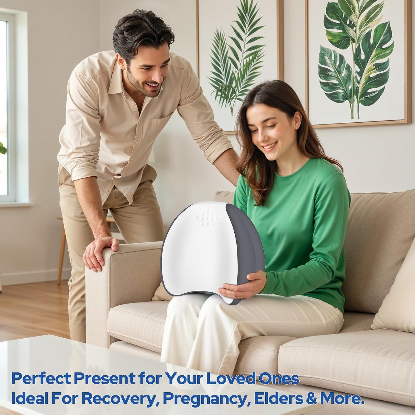 Knee Pillow for Side Sleepers, Leg Pillow for Side Sleeping, Heart-Shape Memory Foam Knee Wedge Pillow, Leg Elevating Pillow for Knees, Hip, Joints, Between Legs, Blue