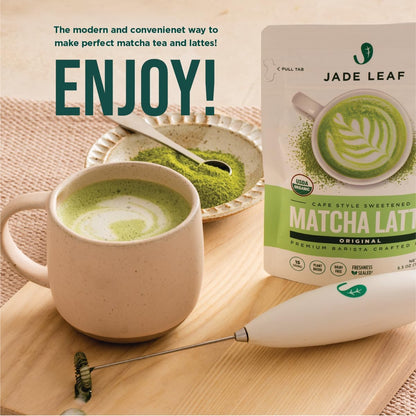 Jade Leaf Matcha - Traditional Starter Set - Japanese Matcha Gift Set Includes: Bamboo Whisk (Chasen), Scoop (Chashaku), Stainless Steel Sifter, Fully Printed Handbook