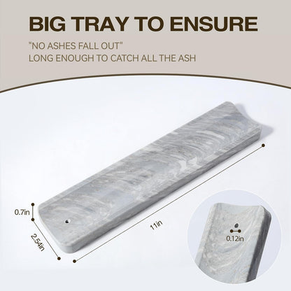 Koville Marble Incense Holder, Incense Holder for Sticks, Incense Sticks Holder Ash Catcher for Meditation Yoga SPA, Natural Stone Incense Burner, Home Table Decor (Grey)