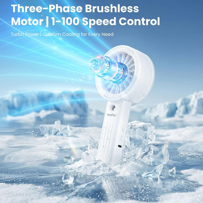 HandFan Upgraded Misting Fan with LED Display – Extreme Cooling Portable Handheld Fan with Water Mist Spray, 50% Stronger Airflow & Quieter, USB Rechargeable for Travel/Park/Disney/Beach/Concert/Game