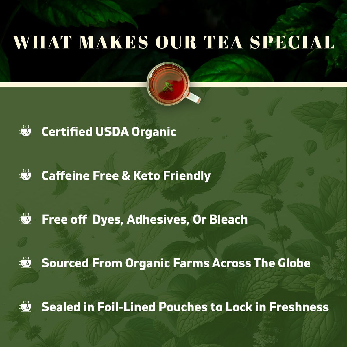 Oxify USDA Organic Spearmint Loose Leaf Tea, Caffeine Free, 16 oz