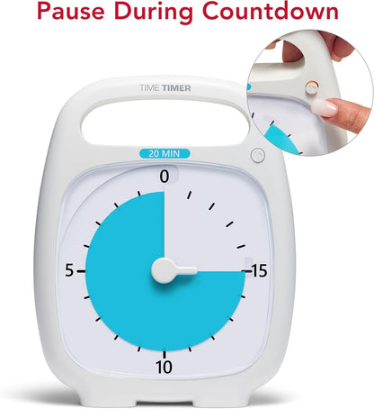 TIME TIMER Plus 60 Minute Desk Visual Timer - Countdown Timer with Portable Handle for Classroom, Office, Homeschooling, Study Tool with Silent Operation (Charcoal)