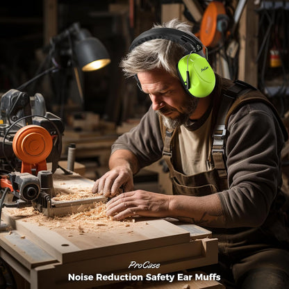 ProCase NRR 28dB Noise Reduction Ear Muffs, Foldable Adjustable Passive Noise Cancelling Headphones for Adults Kids Autism, Hearing Protection for Shooting, Construction, Mowing, Studying -Black - Colors B