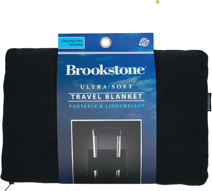 Brookstone Travel Blanket 2-in-1 Soft Throw with Carrying Pouch