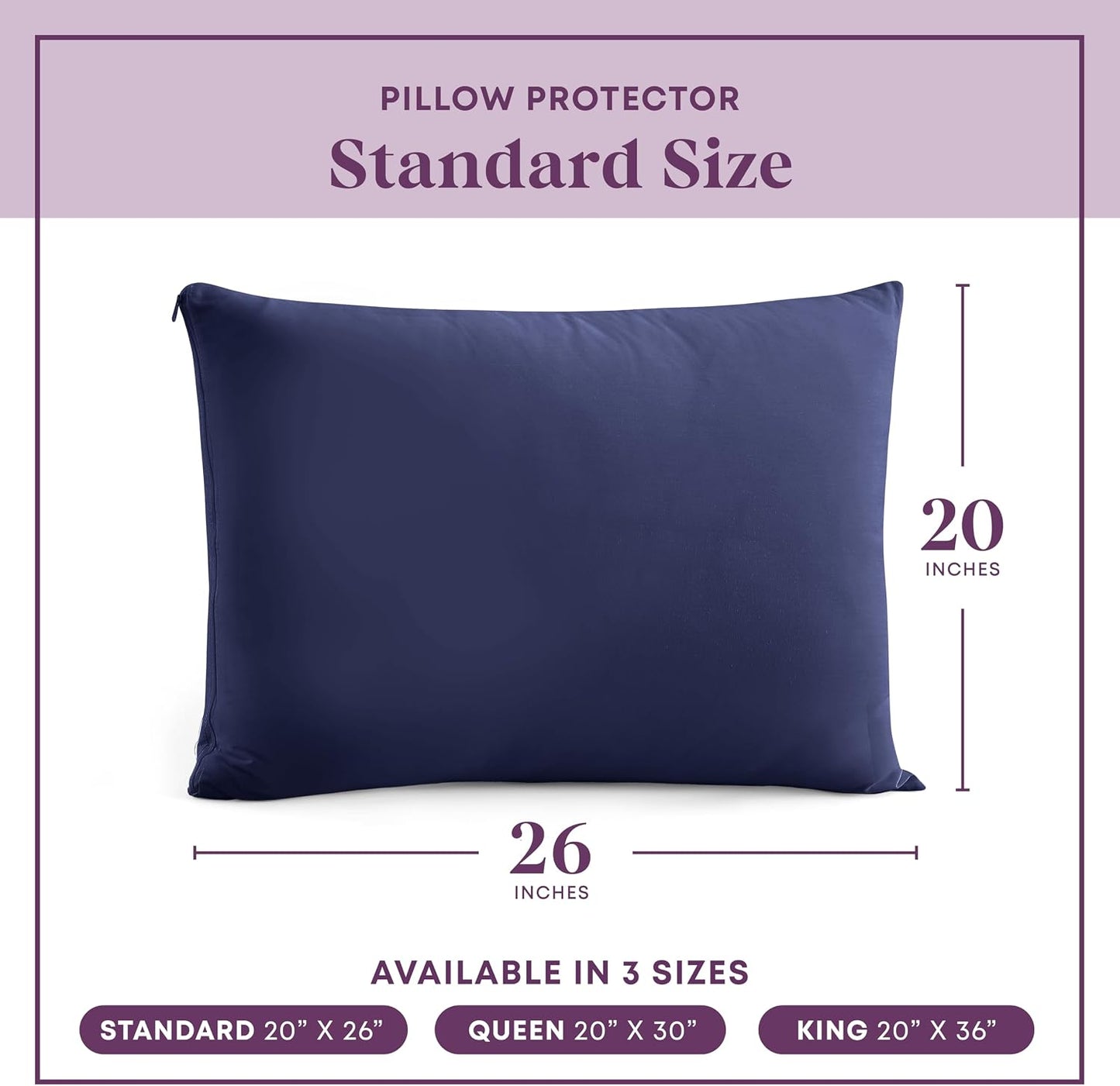 CirclesHome Pillow Protectors 4 Pack Standard Zippered - 100% Cotton Breathable Pillowcases - Protects Pillows from Dirt, Dust and Debri (Standard - Set of 4 - 20x26)