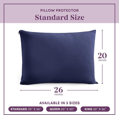 CirclesHome Pillow Protectors 4 Pack Standard Zippered - 100% Cotton Breathable Pillowcases - Protects Pillows from Dirt, Dust and Debri (Standard - Set of 4 - 20x26)