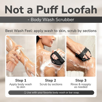 SILKLE Silicone Body Scrubber Exfoliator, Shower Scrubber & Silicone Loofah