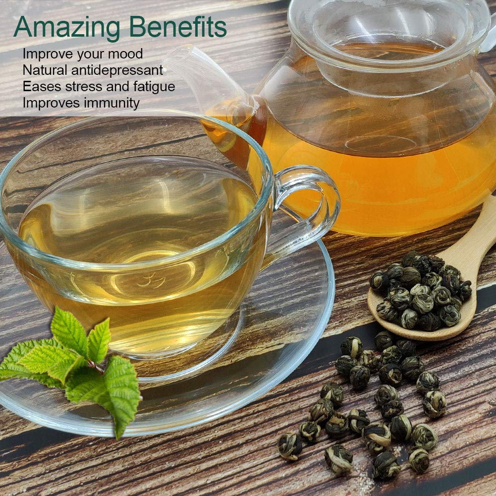 FullChea - Jasmine Pearl Tea, Jasmine Loose Leaf Green Tea 4oz / 113g