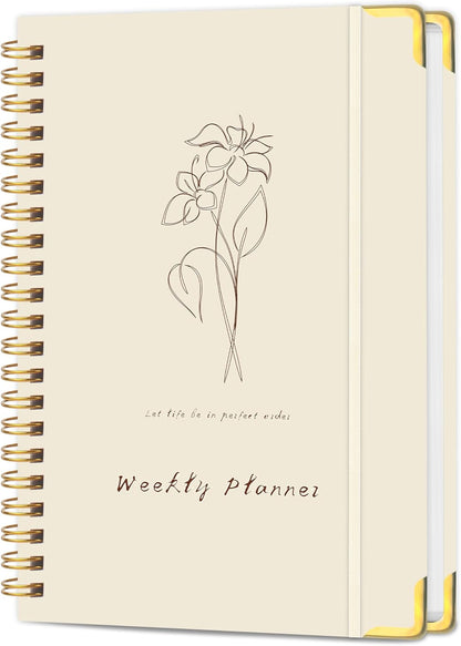 Undated Weekly Planner With Habit Tracker & To Do List 5.7 x 8.0 inch | Avoid Unfocused Busywork,Productivity Organizer,No-Bleed Thick Pages,Portable Size,Lay-Flat Spiral for Hands Free