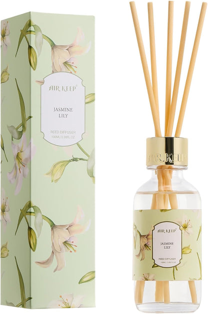 Airkeep Reed Diffuser Oil Set with Reed Sticks,Citrus Aromatherapy Oil Scent Diffuser for Home Office Bathroom Decoration Perfume and Gifts 3.38oz/100ml