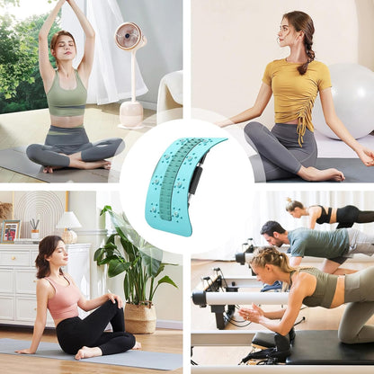Back Stretcher Device, Multi-Level Back Support Adjustable, Spinal Board Massager with Curved Design, Stretching Equipment Tool Relieves Tension, for Daily Stretching and Relaxation