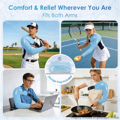 ComfiTECH Shoulder Arm Ice Pack Wrap for Pitchers & Volleyball Players, Reusable Ice Pack for Shoulder & Elbow & Arm Cooling, Adjustable Ice Arm Sleeve for Post-Training Recovery & Muscle Comfort, S