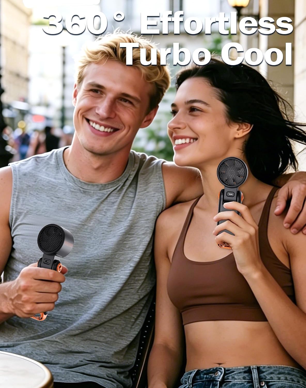 Portable Handheld Fan with Semiconductor Ice Cooling, [Instant Ice Relief], 4000mAh Rechargeable Mini Personal Fan, 5 Speeds, Quiet USB Travel Fan for Outdoor, Commuting, Summer Heat