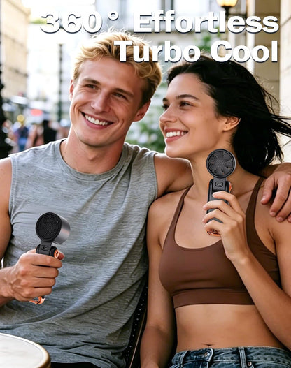 Portable Handheld Fan with Semiconductor Ice Cooling, [Instant Ice Relief], 4000mAh Rechargeable Mini Personal Fan, 5 Speeds, Quiet USB Travel Fan for Outdoor, Commuting, Summer Heat