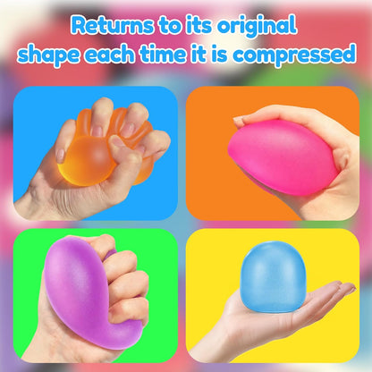 Stress Balls-Gumdrop Squishy Stress for Kids and Adults, Super Solid Squeeze Ball, Sensory for Stress Relief, Birthday, Easter Basket Stuffers and Party Favors (Blue)
