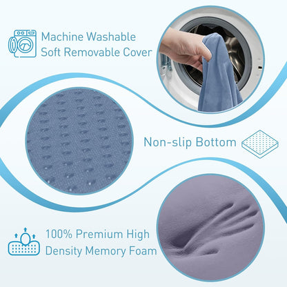 BlissTrends Seat Cushion with Velvet Cover, Thick Memory Foam Cushions for Office Chair, Car Seat, Airplane, Relieving Pressure Tailbone Sciatica Back Pain for Long Sitting, Car Drivers 4.7in Black