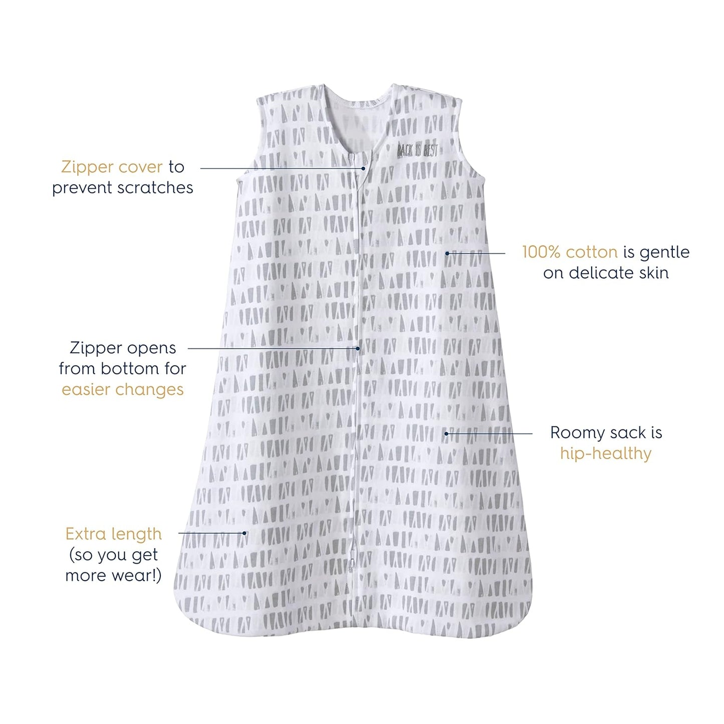 HALO SleepSack, 100% Cotton Wearable Blanket, Swaddle Transition Sleeping Bag, TOG 0.5, Ocean Life, Medium, 6-12 Months