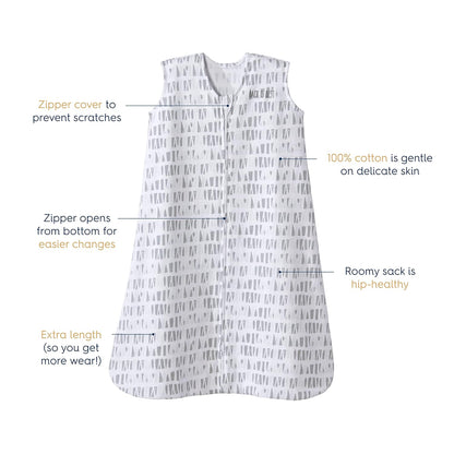 HALO SleepSack, 100% Cotton Wearable Blanket, Swaddle Transition Sleeping Bag, TOG 0.5, Ocean Life, Medium, 6-12 Months