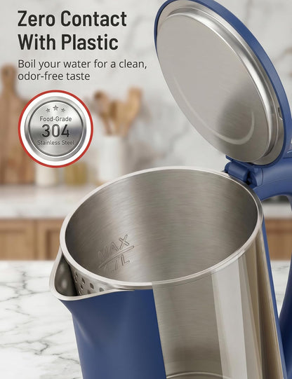 Electric Kettle Temperature Control, 1.7L Extra Large Electric Tea Kettle, 4H Keep Warm Hot Water Kettle with 6 Presets, LED Screen Electric Kettles for Family Meal Party Office Break Room
