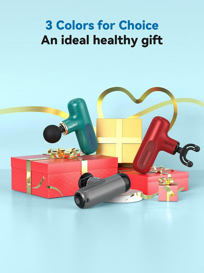 HEYCHY Super Mini Massage Gun, Percussion Deep Tissues Muscle Massager, Compact Sports Travel Massage Gun, Portable Handheld Massager for Home, Gym, Office, Outdoors