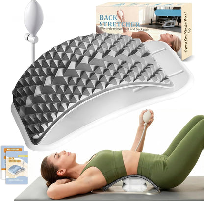 Back Stretcher for Lower Back Pain Relief, Adjustable Lumbar Support Board with Acupressure Points, Back Stretcher Board for Scoliosis, Spine Decompression Support