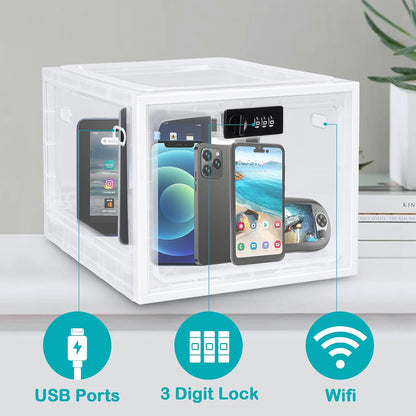 Lalifebuss Combination Lock Boxes for Personal Items, Lockable Storage Box for Office Locker/School/Medicine/Snacks/Phone Jail/Electronic/Home (1 Pack/Black)