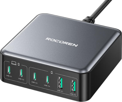 Rocoren 480W GaN 10‑Port Charging Station, PD 100W Fast USB‑C Charger Hub