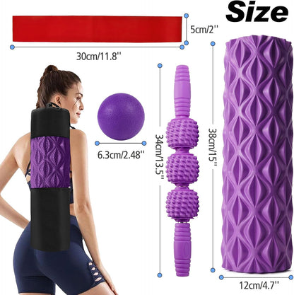 5 in 1 Foam Roller Set High Density Patented Foam Roller for Exercise