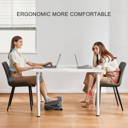 HUANUO Adjustable Desk Footrest, Foot Rest for Under Desk at Work with Massage, Adjustable Foot Stool with 3 Height Position & 30 Degree Tilt Angle Adjustment for Home, Office, White