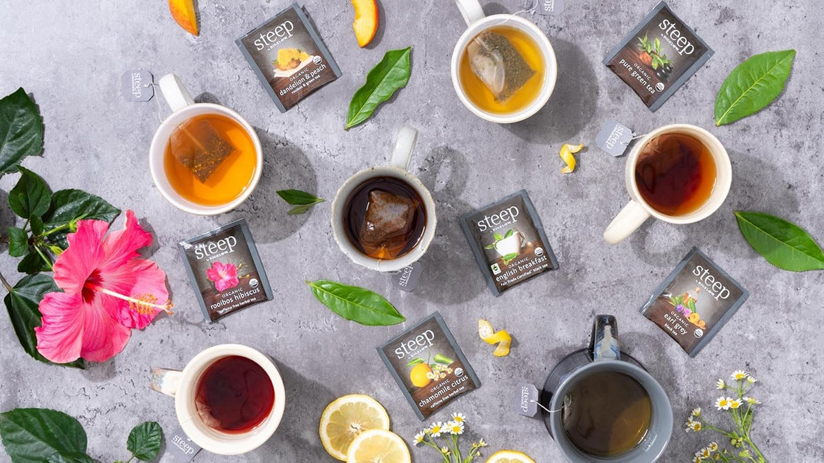 Steep by Bigelow Organic 6 Flavor Tea Variety Pack, 20 Count (Pack of 6)