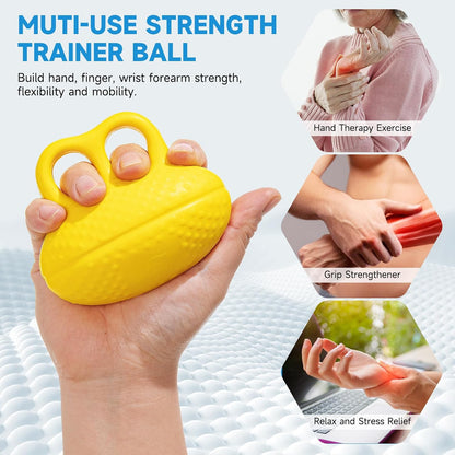 Fanwer Finger Exerciser Hand Squeeze Ball, Hand Grip Strength Trainer Build Hand, Finger and Wrist Strength, Finger Extension Exerciser for Rehab, Arthritis, Carpal Tunnel
