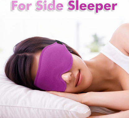 Sleep Eye Mask for Men Women, Lash Extensions 3D Sleeping Mask, Travel Blackout Night Blindfold Eye Shade Cover with Adjustable Strap (Black)