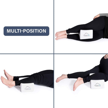 Vaunn Medical Cloud Air Side Sleeper Memory Foam Knee Pillow and Leg Positioner Cushion to Soothe Back, Leg and Hip Discomfort