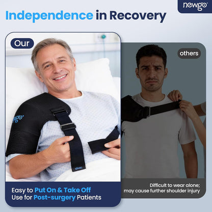 NEWGO Shoulder Ice Pack Wrap - FSA Eligible, Reusable Gel Cold Compression Sleeve for Rotator Cuff, Shoulder Surgery Recovery & Injuries, Tendinitis, Frozen Shoulder - Fits Both Shoulders
