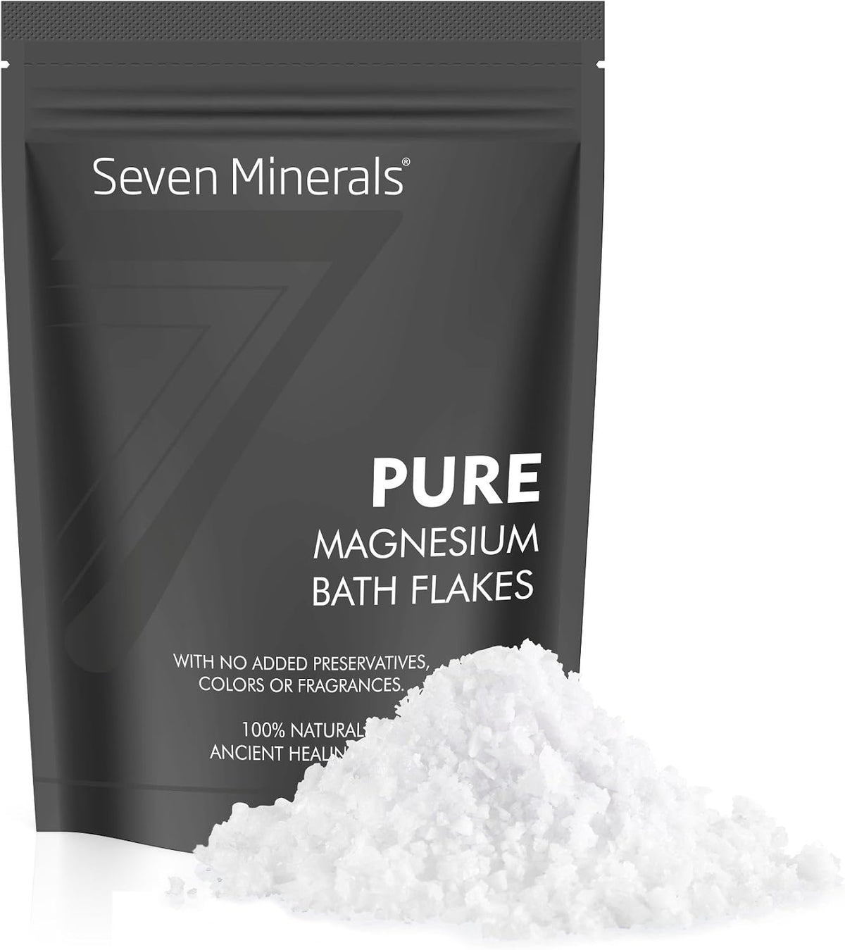 Seven Minerals Deep Relaxation Magnesium Chloride Flakes 3lb – Absorbs Better Than Epsom Salt - Unique Full Bath Soak Formula for Stress and Relaxing with Roman Chamomile & Clary Sage