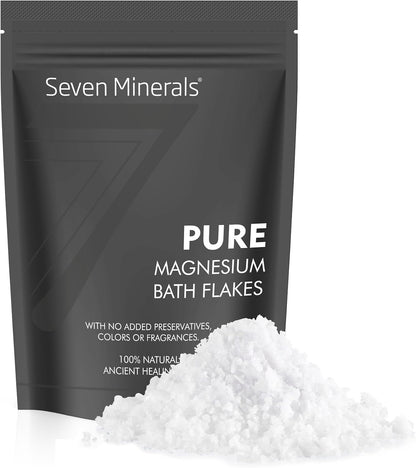Seven Minerals Deep Relaxation Magnesium Chloride Flakes 3lb – Absorbs Better Than Epsom Salt - Unique Full Bath Soak Formula for Stress and Relaxing with Roman Chamomile & Clary Sage