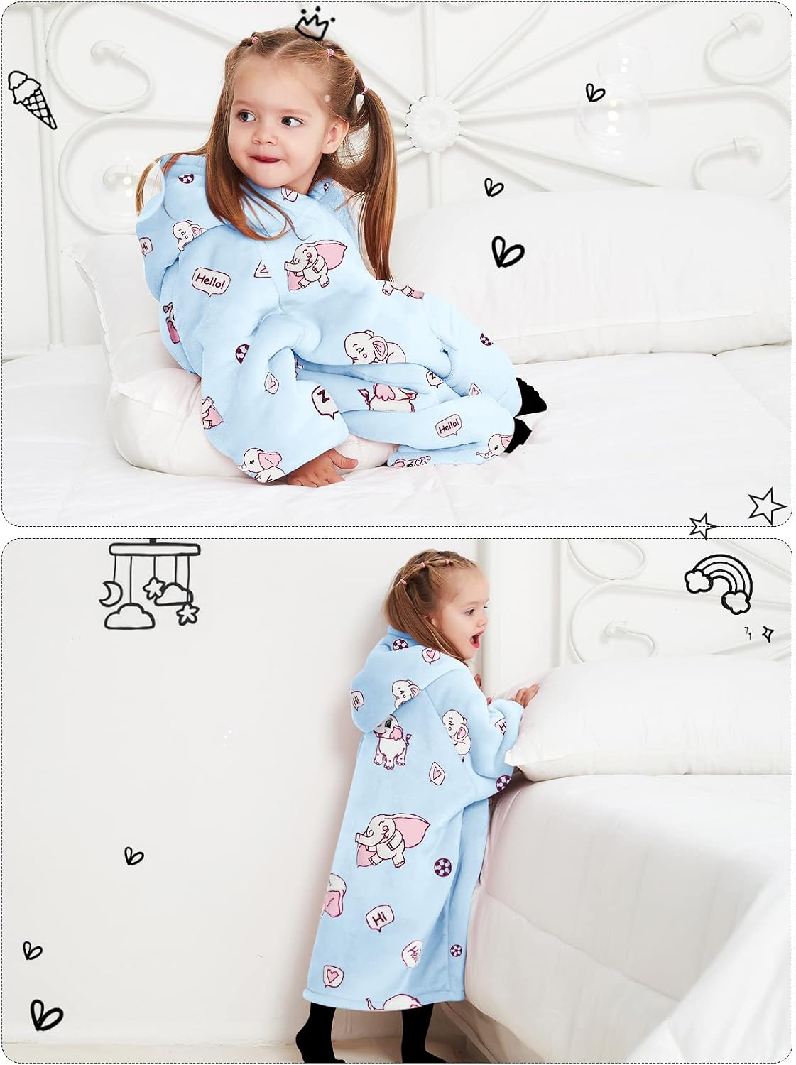 KFUBUO Wearable Blanket Hoodie for Adults Sherpa All Patterns Cat Oversized Sweatshirt Blanket with Pockets for Women