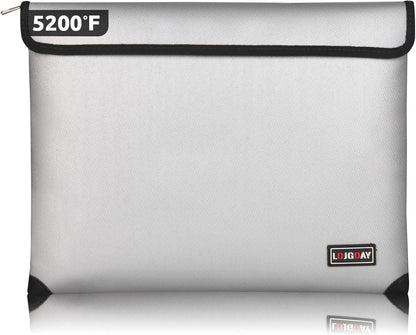 Fireproof Document Bag - with 5200°F Heat Insulated, Waterproof Fireproof Bag with Zipper, 8 Layers of Functional Materials, Fireproof Money Bag for Cash/Documents/Valuables, Fire bag 11"x7.7"