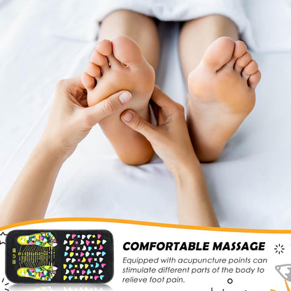 TrelaCo Foot Massage Mat Reflexology Walk Stone Road Foot Massage Acupoint Mat for Acupressure Relaxes for Long Sitting Elderly Students and Office Workers (13.78 x 13.78 Inches)