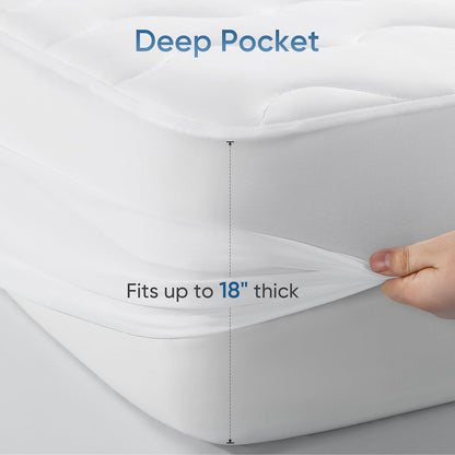 Elegear Cooling Mattress Pad King, Upgraded Arc-Chill® 3.0 + PCM Cooling, Stay Cool All Night, Breathable & Soft, Deep Pocket 18", Washable Mattress Protector for Hot Sleepers, Gray