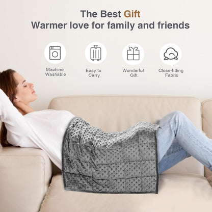 Alomidds Weighted Lap Blanket 7lbs, Cozy Luxury Breathable Weighted Blanket for Adults, Weighted Lap Pad for Travel, Relaxation, Sleeping, Purple, 29" x 24"