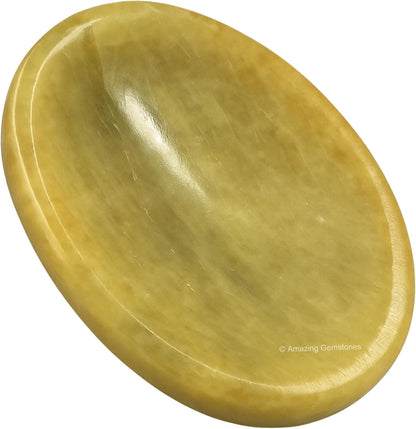 Amazing Gemstone Labradorite Thumb Worry Stone, Anxiety Stone, Healing Crystals - Piedra Crystal Fidget for Gift, Meditation, Calming, Relaxation, Stress Relief - Colors A