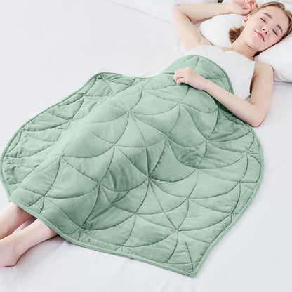 Weighted Lap Blanket 7 lbs for Adults, Luxury Soft Small Weighted Blanket, Compact Portable Weighted Lap Pad for Relaxation, Sleeping, Travel, All-Season Use, Forest Green, 40" x 52"