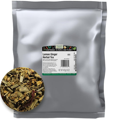 Frontier Co-op Lemon Ginger Herbal Tea, Kosher, Bulk Tea | 16 Ounce (Pack of 1)