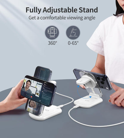 Mukiya 3 in 1 Magnetic Wireless Charging Station for Apple Devices