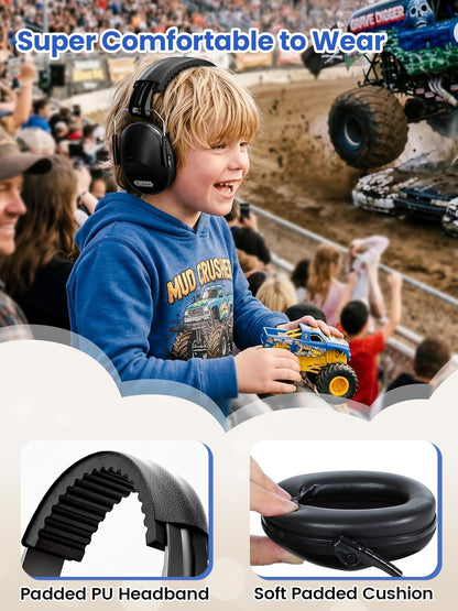 Dr.meter Ear Muffs for Noise Reduction: 27.4SNR Noise Cancelling Headphones for Kids Adults, EM100 Adjustable Hearing Protection Earmuffs for Monster Jam, Autism Sensory, Concerts, Fireworks