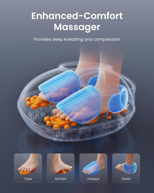 RENPHO 2026 [Upgraded] Foot Massager with Heat, Shiatsu Foot Massager for Plantar Fasciitis, FSA Eligible HSA Store Eligible, Deep-Kneading & Compression, Birthday Gifts for Women Men, Size Up to 12