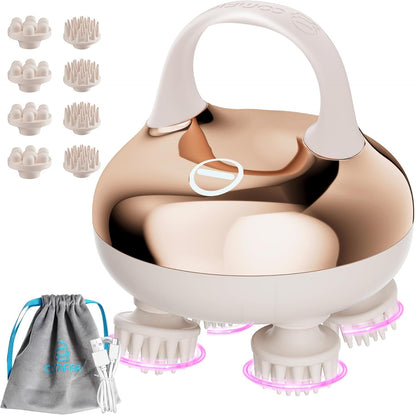 COMFIER Electric Scalp Massager, Waterproof Head Massager with Mutlti-Modes Vibration, Handheld Portable Head Scratcher for Hair Growth, Dog Cat Massager for Deep Clean and Stress Relax