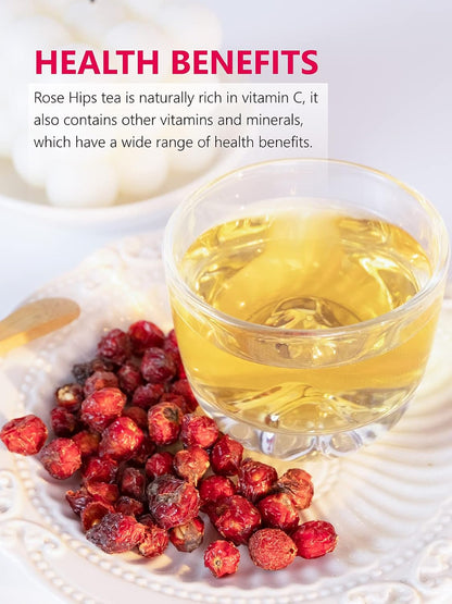 TeeLux Rosehip Tea Loose Leaf, Whole Dried Rose Hips Herbal Tea, 5.3oz