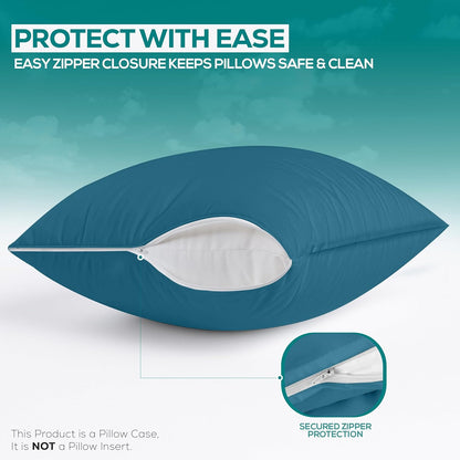 Utopia Bedding Premium 100% Waterproof Pillow Protectors with Zipper Standard Size (Set of 4), Bed Bug and Dust Mite Proof Zippered Pillow Covers, Pillow Encasement Cases, Gray